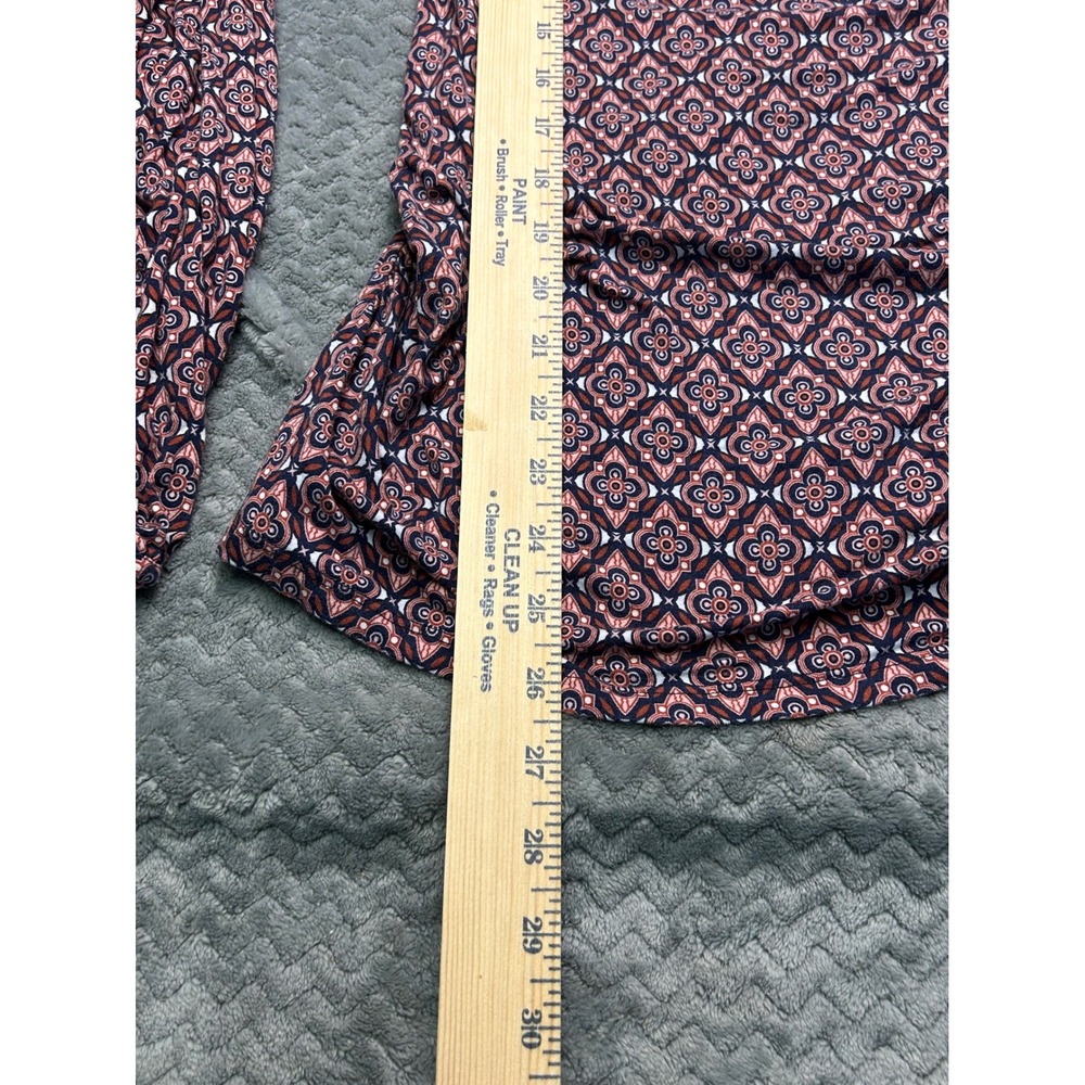 Boden Boho Peplum Blouse Floral Geometric V Neck Long‎ Sleeve Size 10 - Picture 4 of 8
